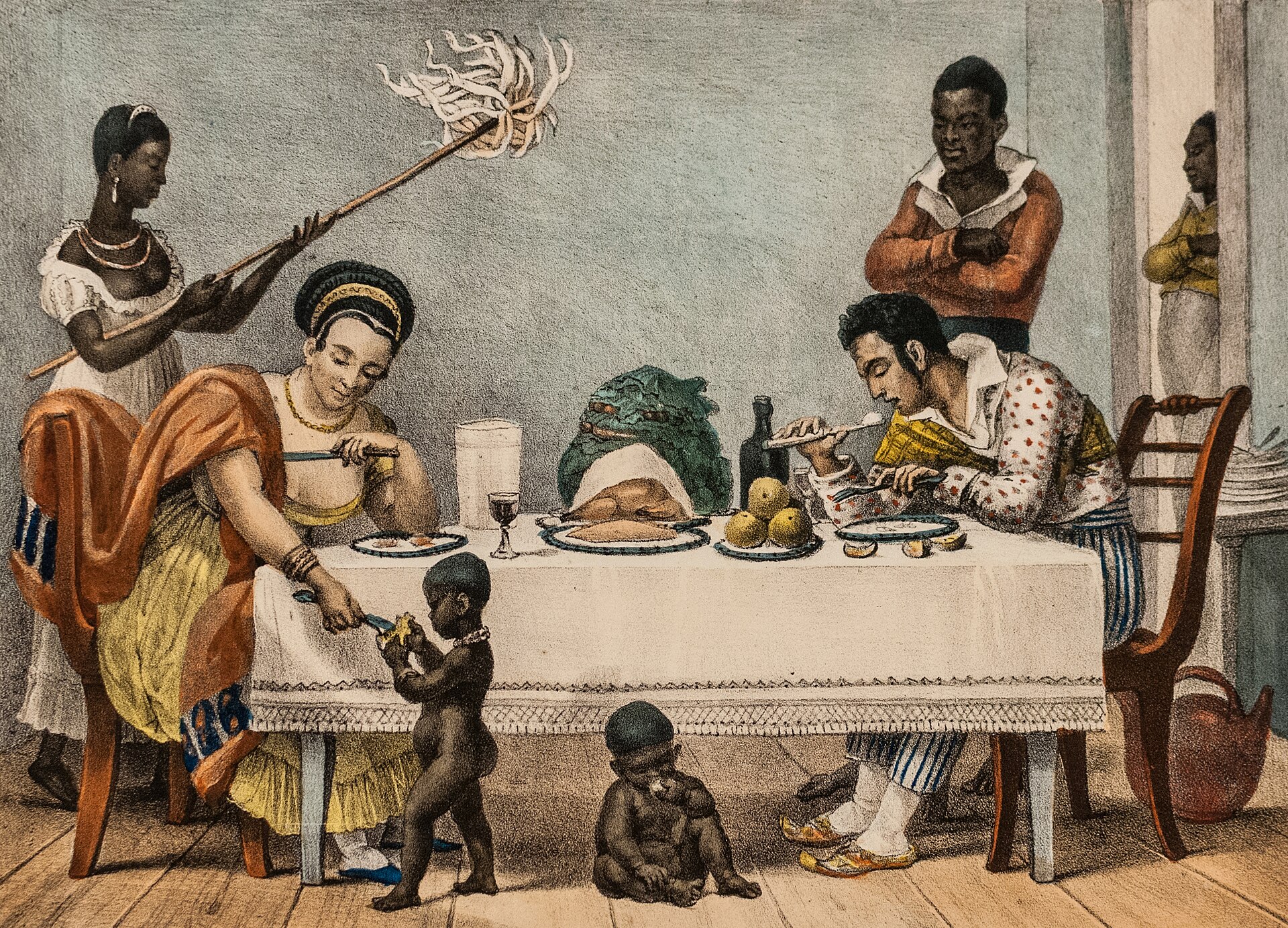 Um jantar brasileiro, de Jean-Baptiste Debret